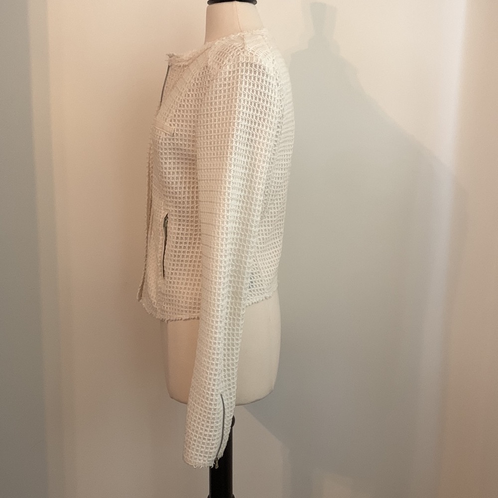 🍦Paige Cream Jacket Cardigan w/ Leather Accents M - Picture 8 of 16